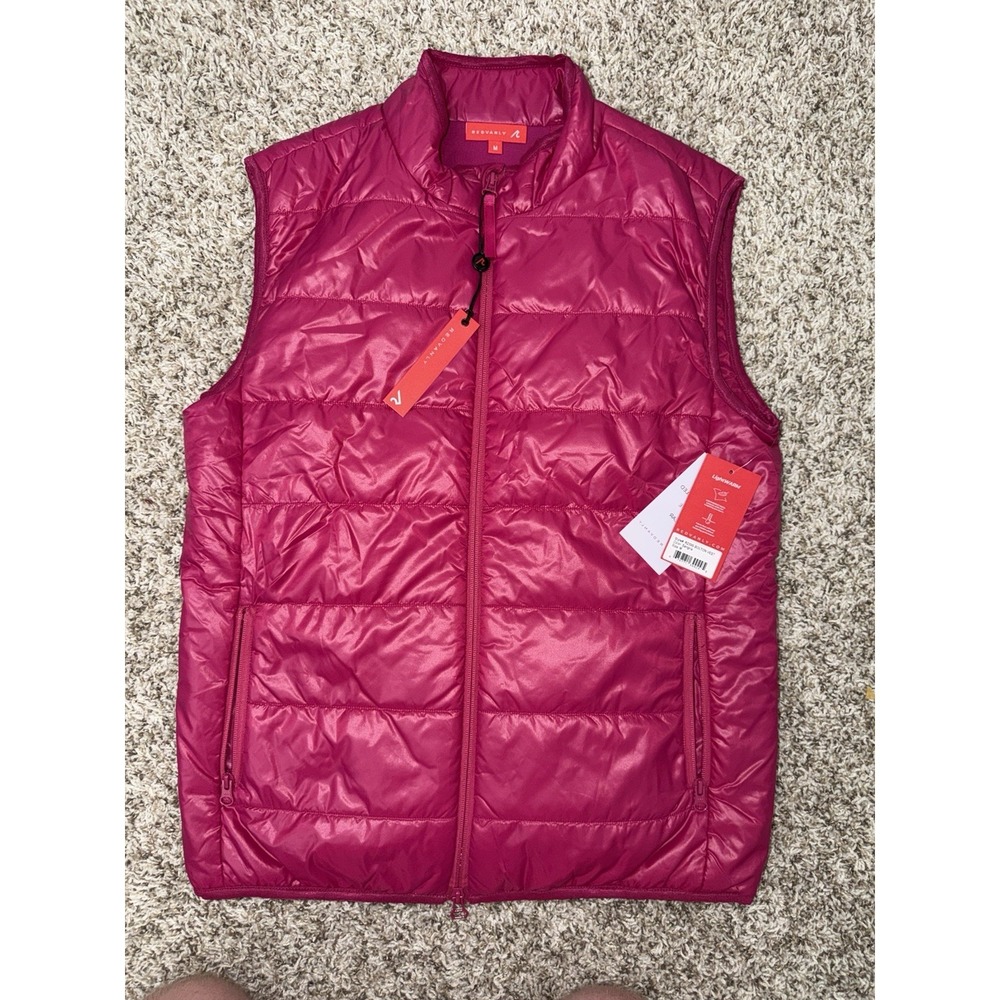 NEW Redvanly Vest Sangria Bolton Golf Puffer Mens‎ M Packable Quilted $275